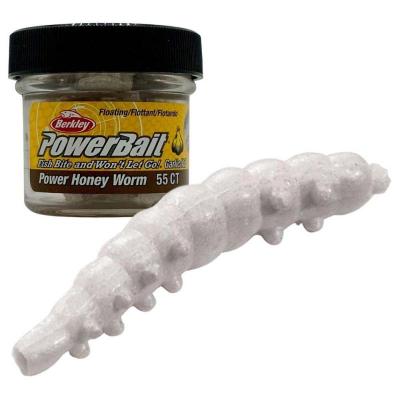 Berkley, Имитация личинки Powerbait Power Honey Worm, 55шт., Garlic White на X-FISHING