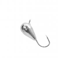 GRFish, Мормышка "Капля гальваника", вольфрам, 2.5мм, 0.25г, серебро, 15шт. на X-FISHING