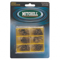 Mitchell, Вертлюжки с застежкой Snaps/swiwels, Black, №7 на X-FISHING