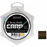 Dragon, Монолеска Mega Baits Ultra Soft Karp, 300м, 0.28мм, 6.80кг, темно-коричневая на X-FISHING