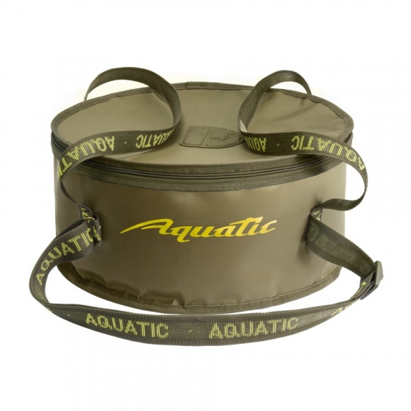 Aquatic, Ведро для прикормки В-03 с крышкой , 420мм, хаки, арт.В-03Х на X-FISHING