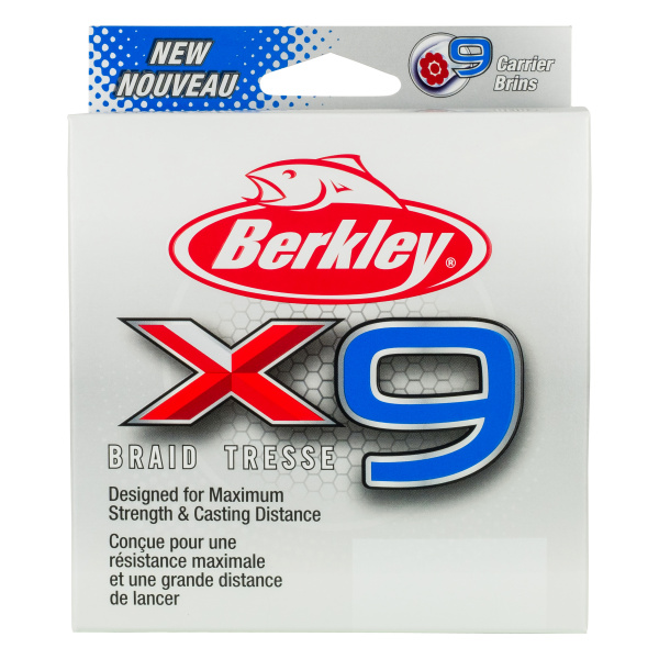 Berkley, Плетеная леска X9, 300м, 0.35мм, 36.3кг, Полупрозрачная на X-FISHING