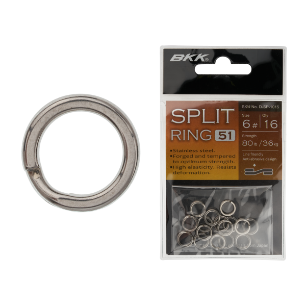 BKK, Заводное кольцо SPLIT RING-51 Размер:6 на X-FISHING