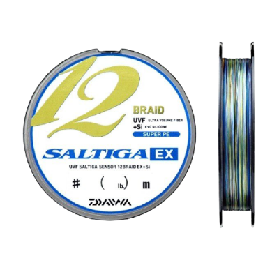 Шнур PE DAIWA - SALTIGA S X12EX 400 m 6,0 цветная 100 LB на X-FISHING